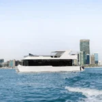 Amber Regent birthday yacht with a walnut dining salon in Abu Dhabi